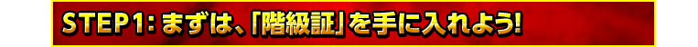 ＳＴＥＰ1：まずは、「階級証」を手に入れよう！