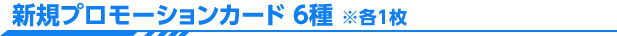 ・新規プロモーションカード　6種　※各1枚