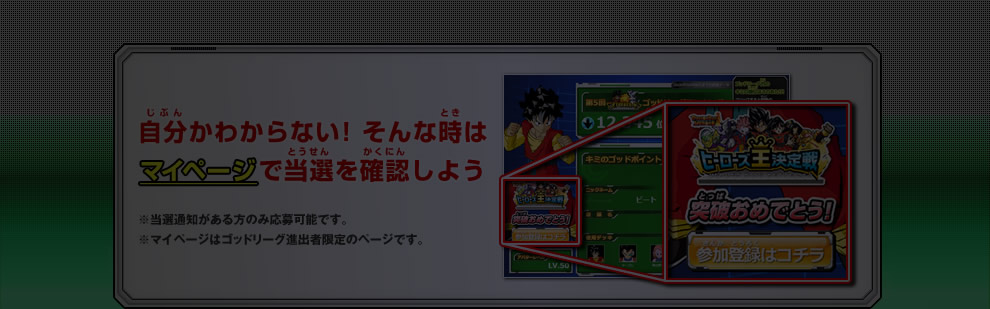 自分かわからない！そんな時はマイページで当選を確認しよう