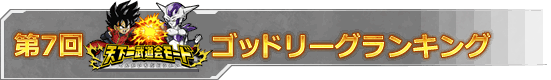 第07回 天下一武道会ゴッドリーグランキング