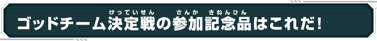 ゴッドチーム決定戦の参加記念品はこれだ！