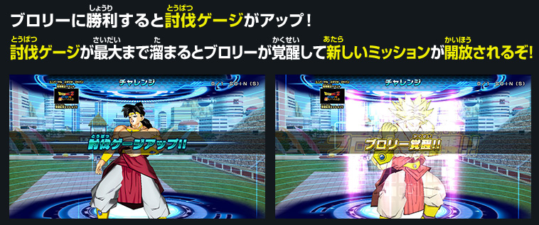 ブロリーに勝利すると討伐ゲージがアップ!