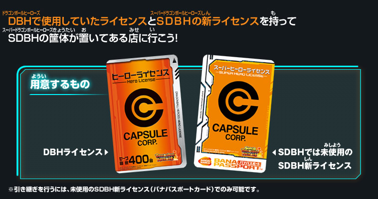 ①DBHのライセンスとSDBHの新ライセンスを用意しよう