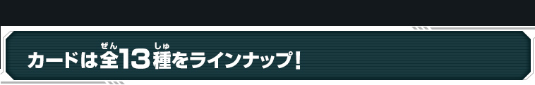 カードは全13種類をラインナップ！