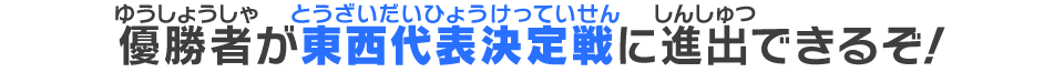 優勝者が東西代表決定戦に進出できるぞ！