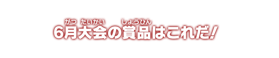 6月大会の賞品はこれだ!