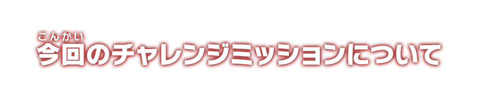 今回のチャレンジミッションについて