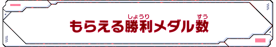 もらえる勝利メダル数