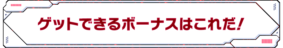 ゲットできるボーナスはこれだ！