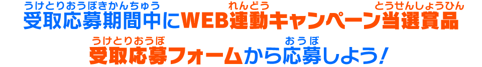 受取応募期間中にWEB連動キャンペーン当選賞品受取応募フォームから応募しよう！