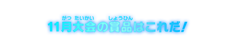 11月大会の賞品はこれだ!