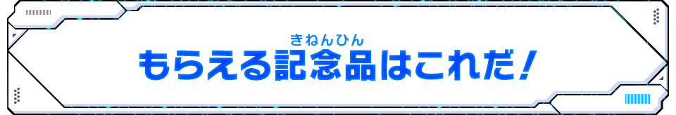 もらえる記念品はこれだ！