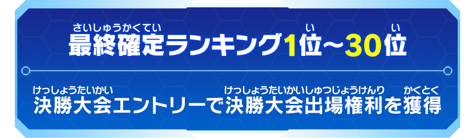 最終確定ランキング1位～30位