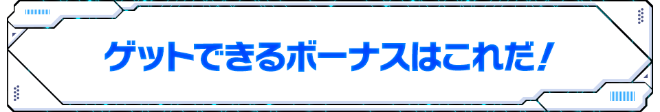 ゲットできるボーナスはこれだ！