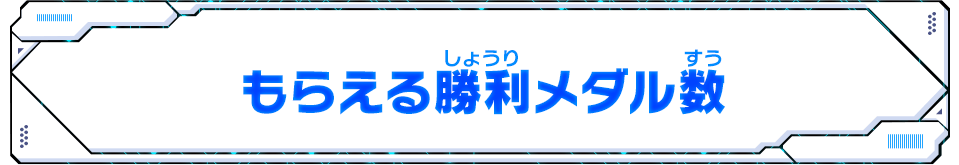 もらえる勝利メダル数