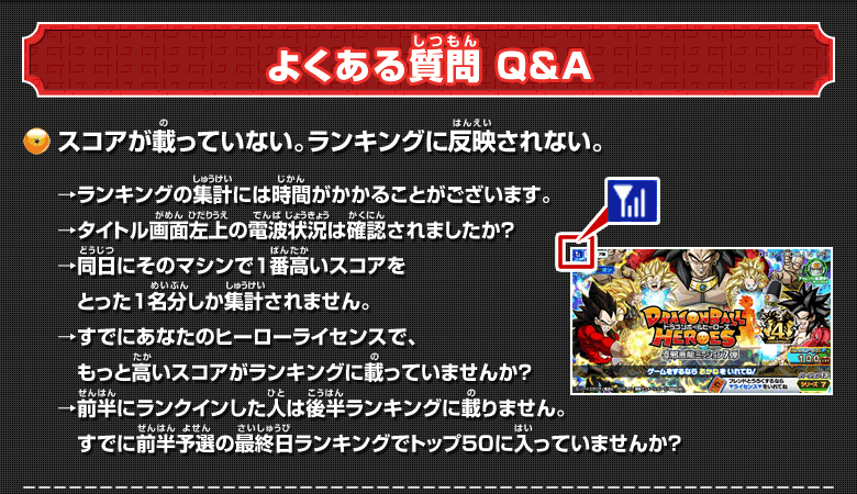 スコアが載っていない。ランキングに反映されない