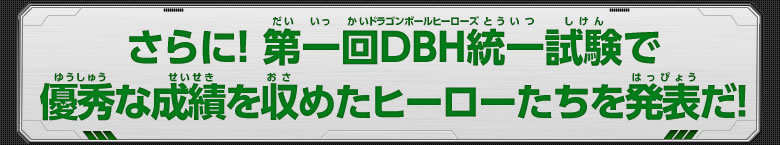 さらに！ 第一回DBH統一試験で優秀な成績を収めたヒーローたちを発表だ！