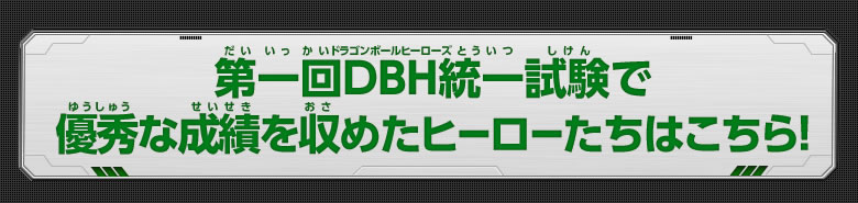 第一回DBH統一試験で優秀な成績を収めたヒーローたちはこちら！