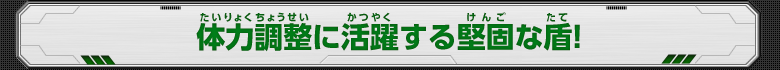 体力調整に活躍する堅固な盾！