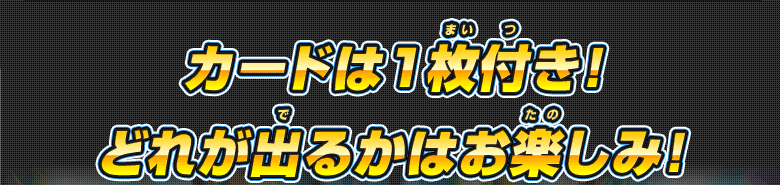 カードは１枚付き！どれが出るかはお楽しみ！