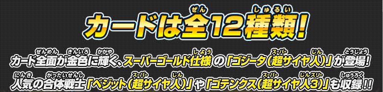 カードは全12種類！