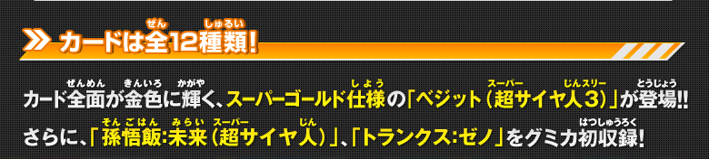 カードは全12種類！