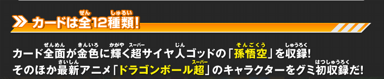 カードは全12種類！