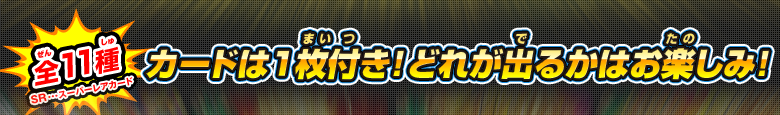 カードは１枚付き！どれが出るかはお楽しみ！