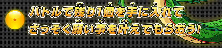 バトルで残り1個を手に入れてさっそく願い事を叶えてもらおう！