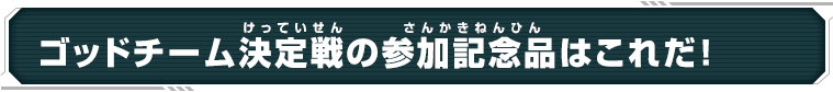 ゴッドチーム決定戦の参加記念品はこれだ！