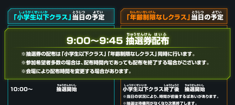 スーパードラゴンボールヒーローズ スペシャルツアー2017 タイムスケジュール　当日受付会場