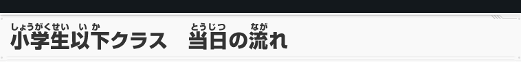 小学生以下クラス　当日の流れ