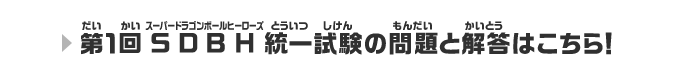 第1回SDBH統一試験の問題と解答はこちら！