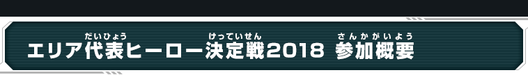 エリア代表ヒーロー決定戦2018 参加概要