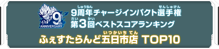 9周年チャージインパクト選手権第3回ランキングTOP10