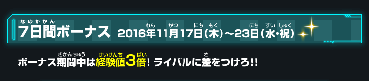 7日間ボーナス