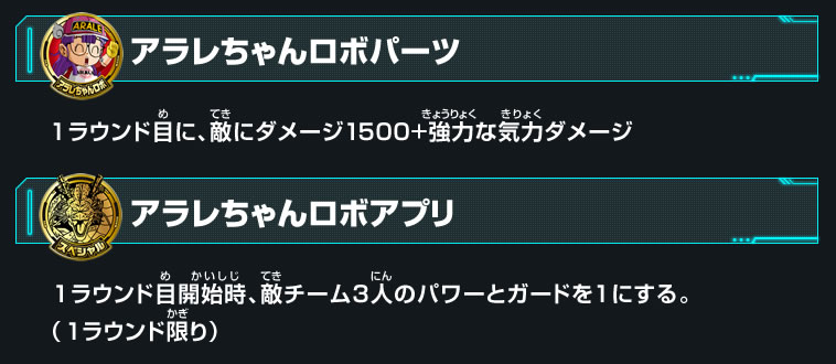 アラレちゃんロボパーツ、アラレちゃんロボアプリ　説明