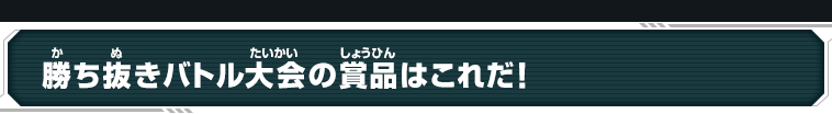 勝ち抜きバトル大会の賞品はこれだ！