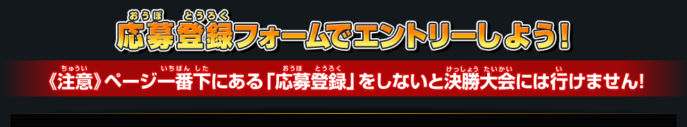 応募登録フォームでエントリーしよう!