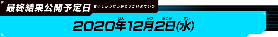 最終結果公開予定日