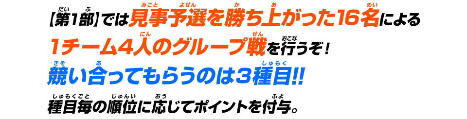 競い合ってもらうのは3種目！