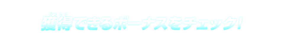 獲得できるボーナスをチェック!