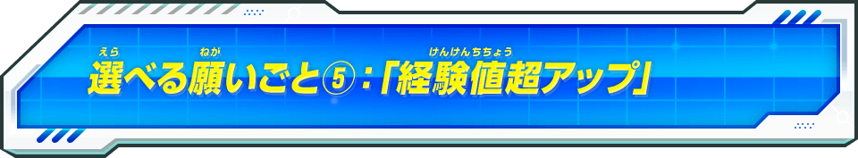 選べる願いごと④：「経験値超アップ」