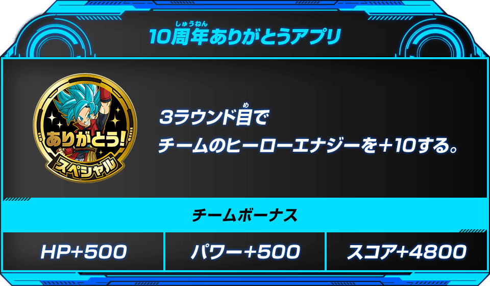 １０周年ありがとうアプリ