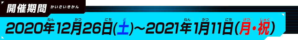 2020年12月26日(金)～1月11日（月・祝）