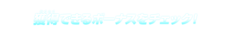 獲得できるボーナスをチェック!