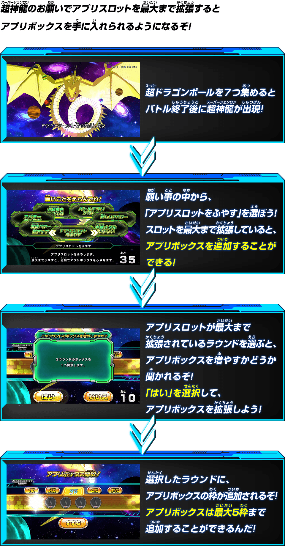 アプリボックス あそびかた スーパードラゴンボールヒーローズ 公式サイト Sdbh