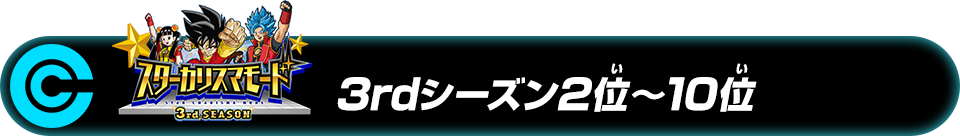 スターカリスマモード 3rdシーズン2位～10位