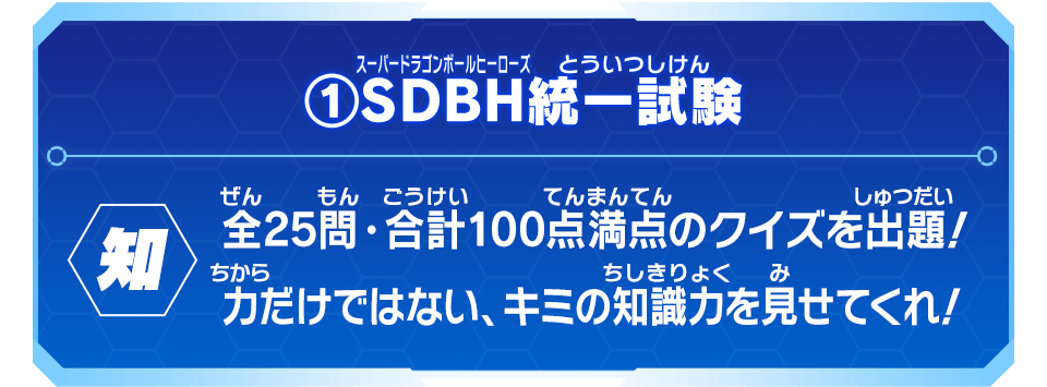 ①SDBH統一試験