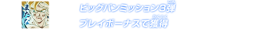 ビッグバンミッション3弾プレイボーナスで獲得